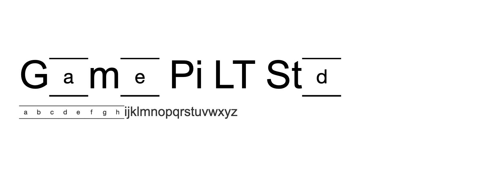 Spécimen de Game Pi LT Std