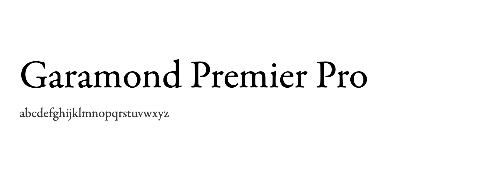 Spécimen de Garamond Premier Pro
