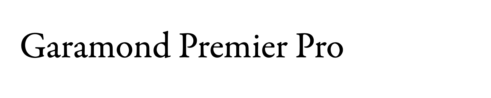 Nom de la famille Garamond Premier Pro composé dans la police