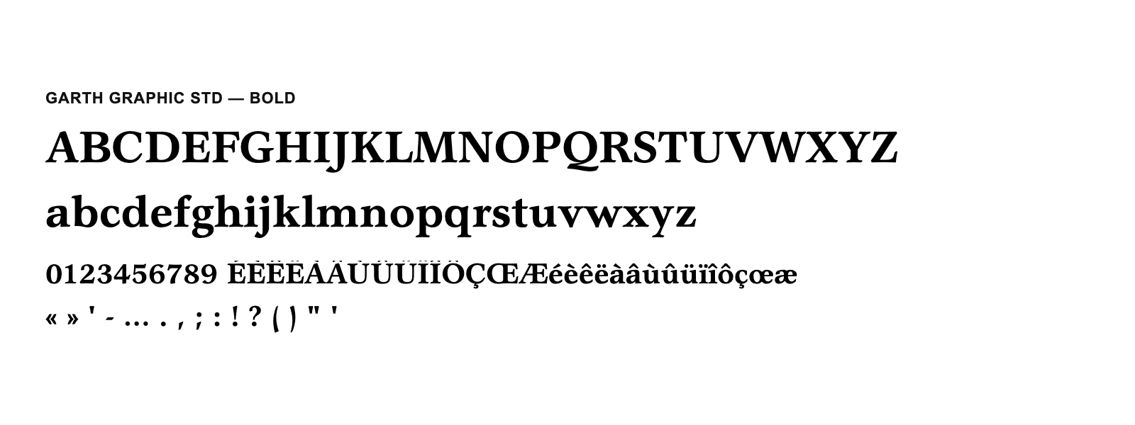 Spécimen de Garth Graphic Std Bold