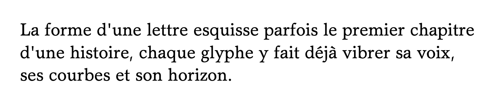 Phrase commune composée en Garth Graphic Std