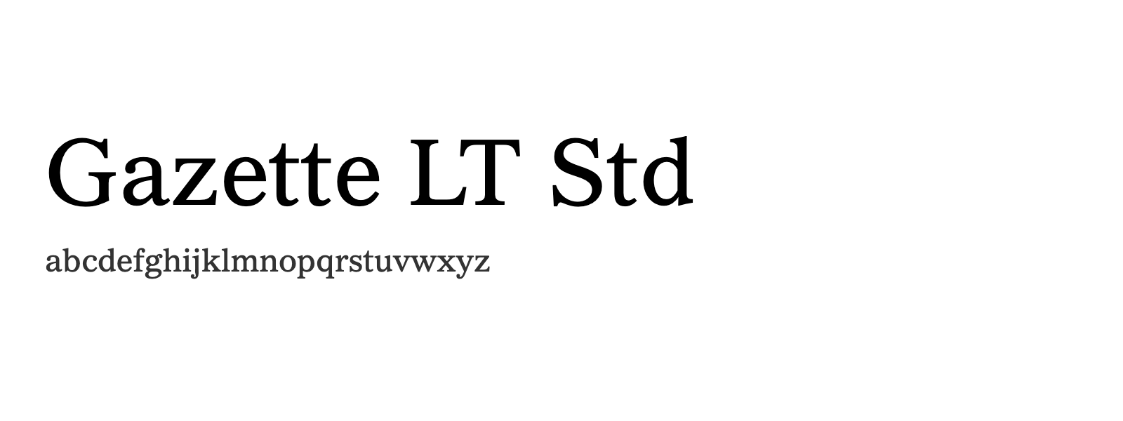 Spécimen de Gazette LT Std