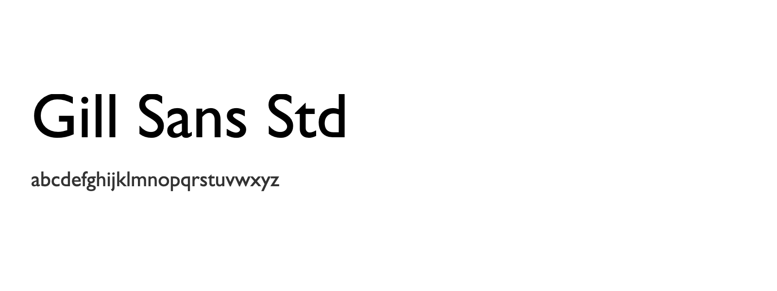 Spécimen de Gill Sans Std