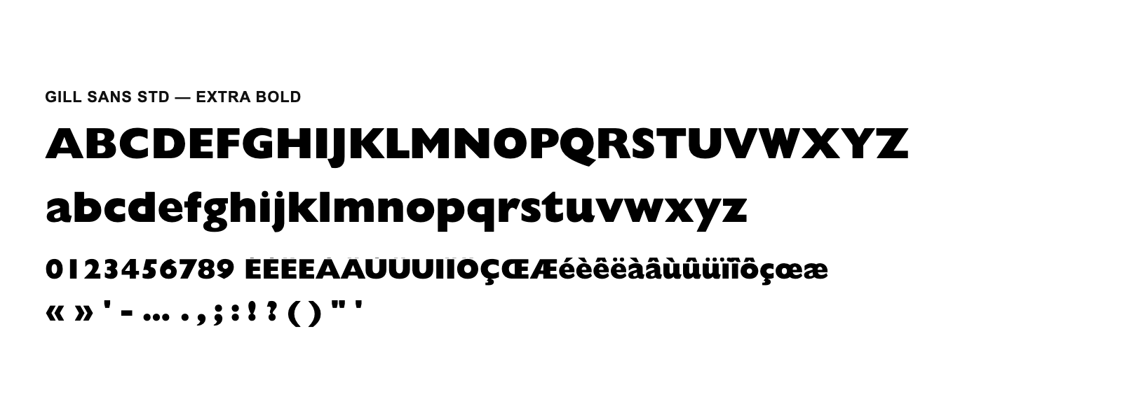 Spécimen de Gill Sans Std Extra Bold