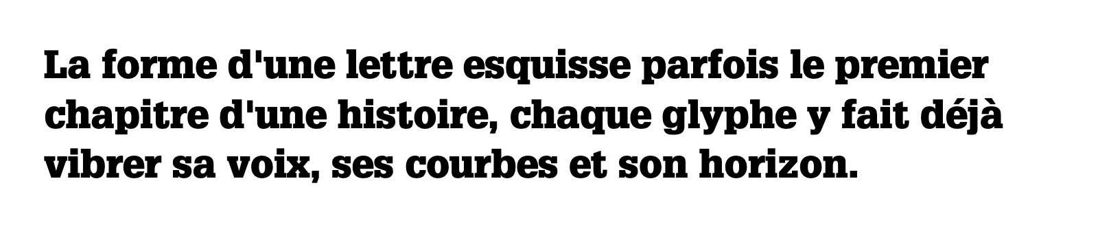 Phrase commune composée en Glypha LT Std