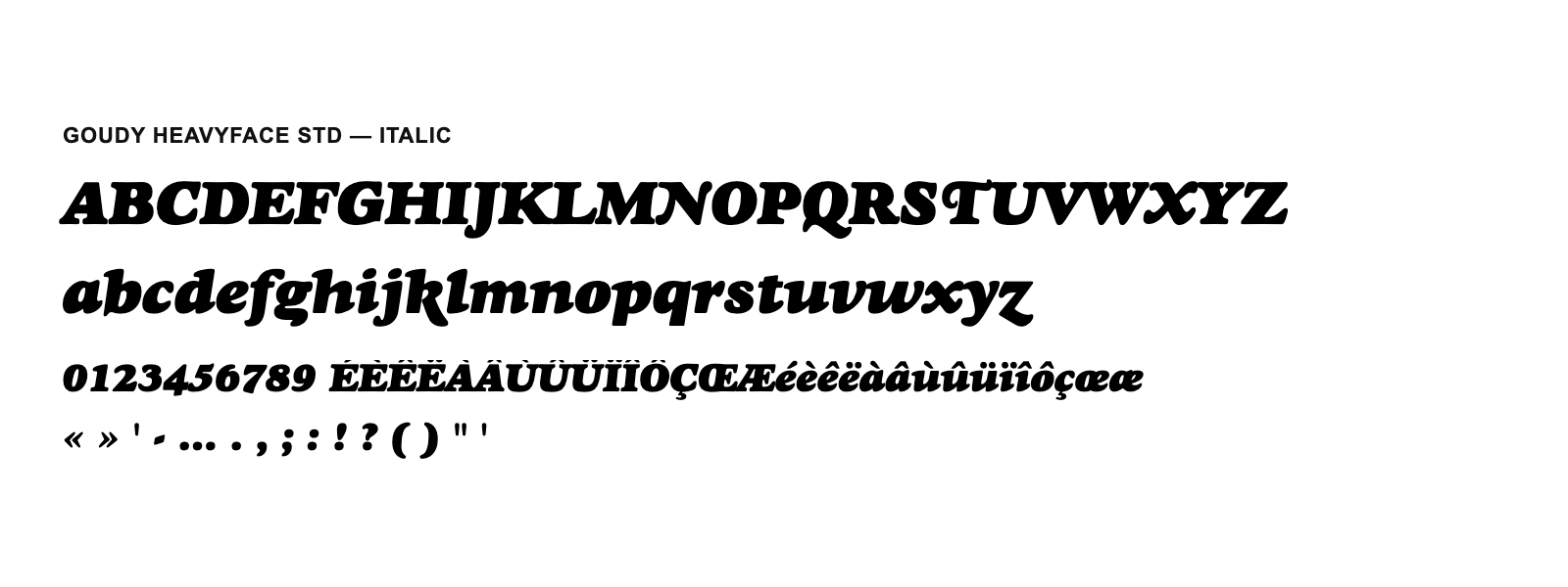 Spécimen de Goudy Heavyface Std Italic