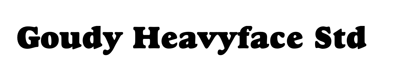 Nom de la famille Goudy Heavyface Std composé dans la police