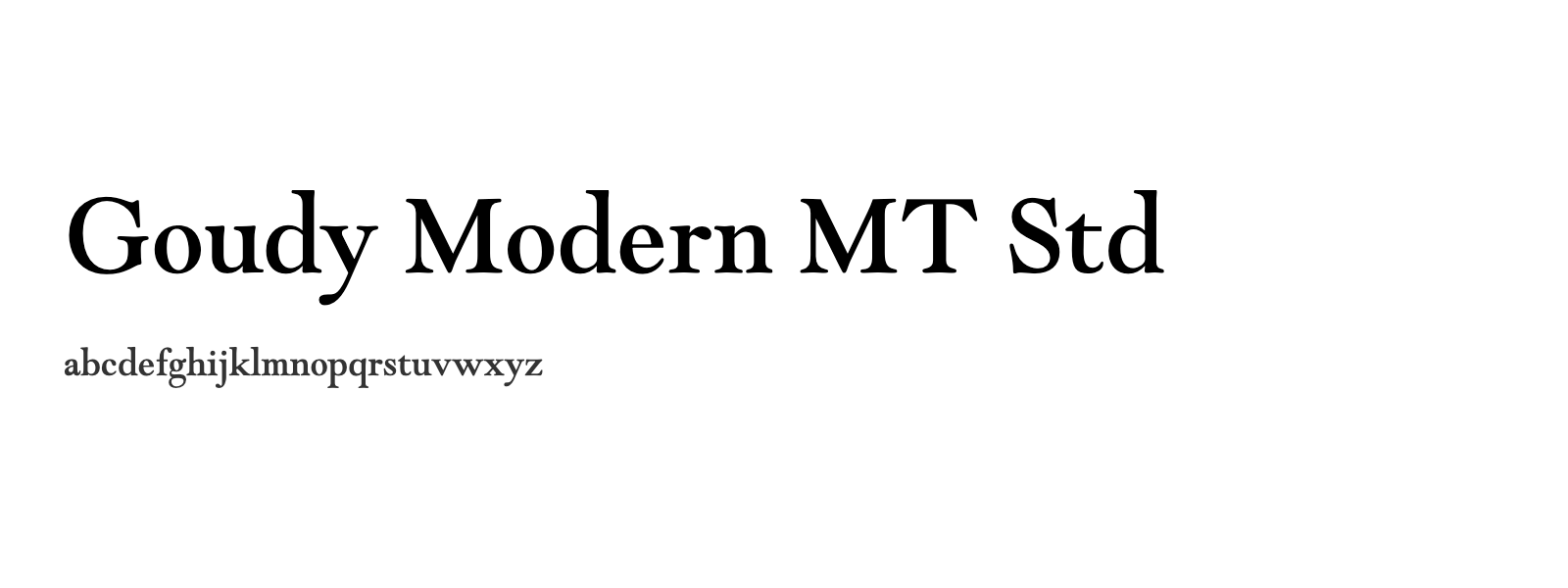 Spécimen de Goudy Modern MT Std