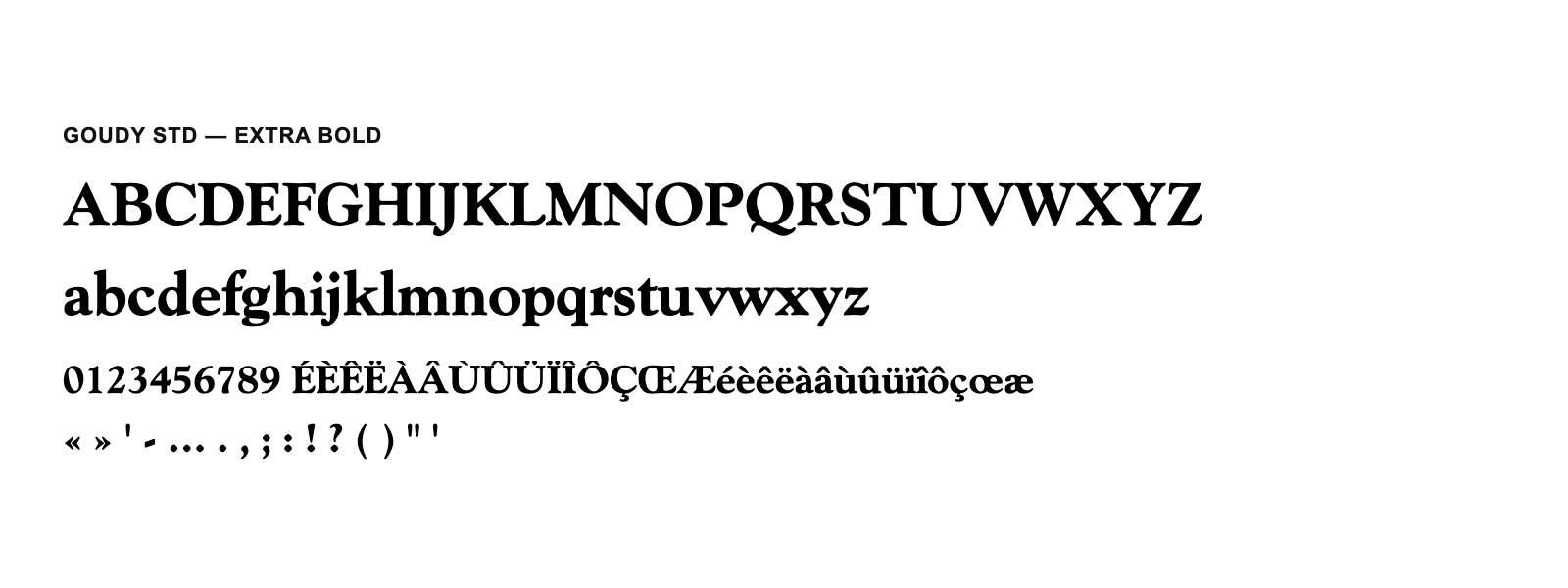 Spécimen de Goudy Std Extra Bold