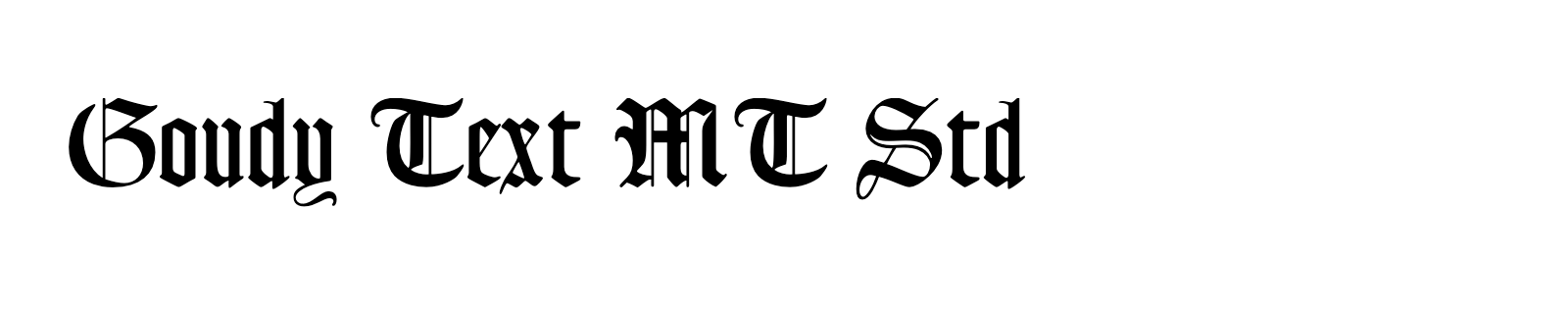 Nom de la famille Goudy Text MT Std composé dans la police