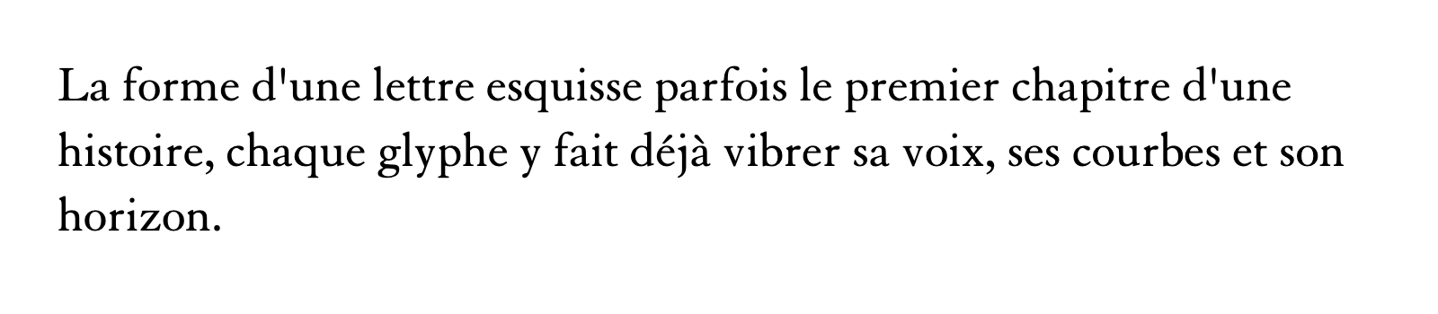 Phrase commune composée en Granjon LT Std