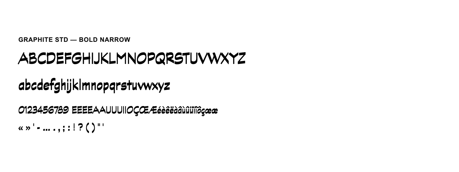 Spécimen de Graphite Std Bold Narrow