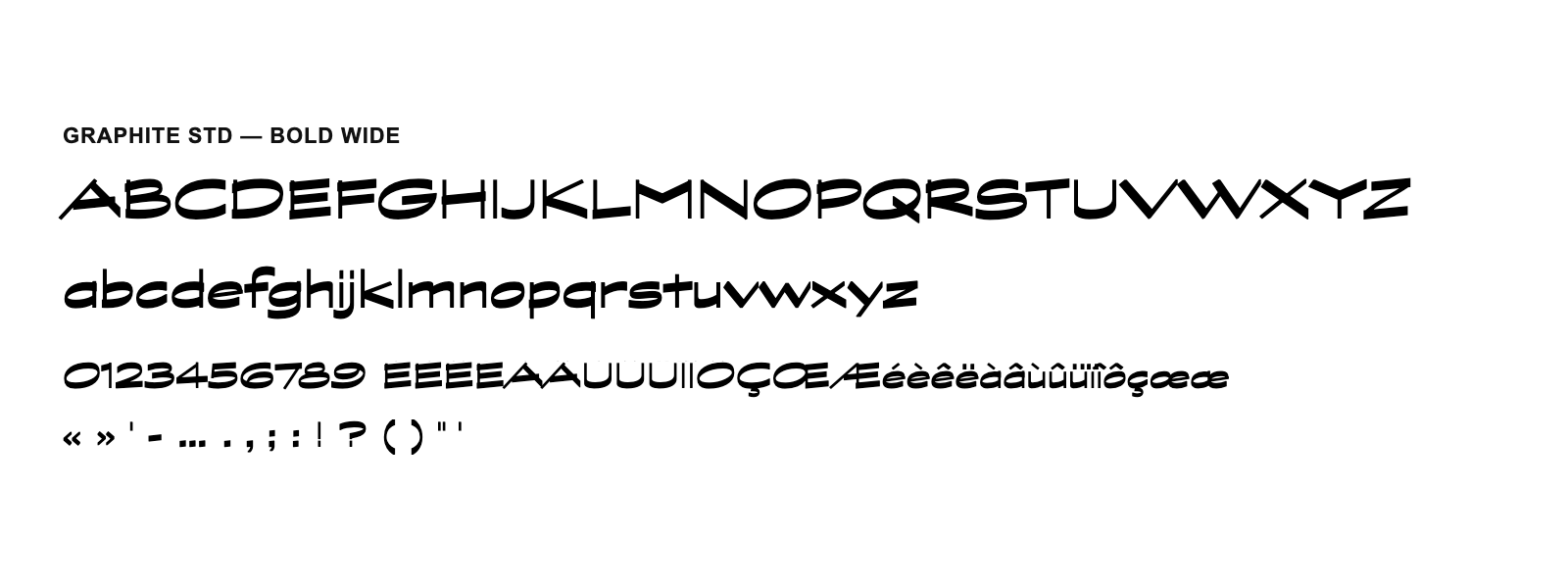 Spécimen de Graphite Std Bold Wide
