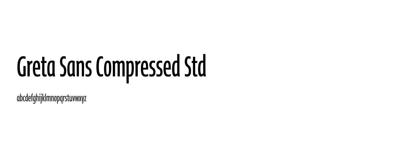 Spécimen de Greta Sans Compressed Std