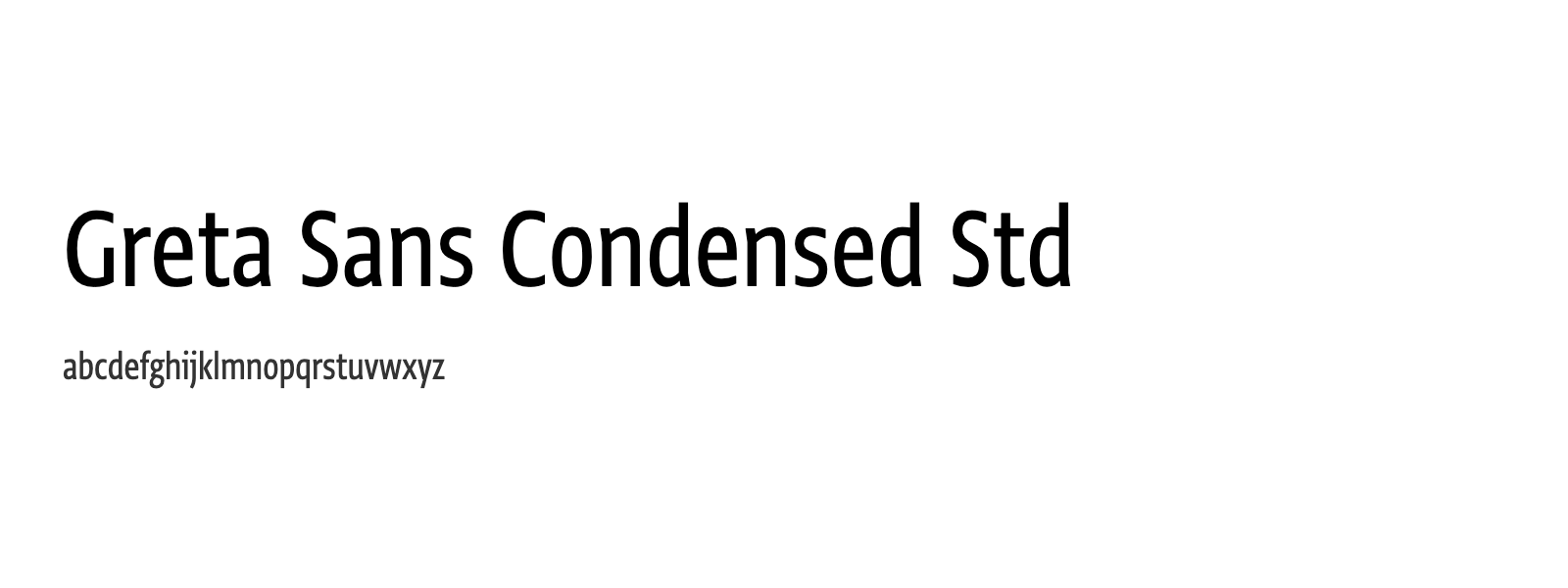 Spécimen de Greta Sans Condensed Std