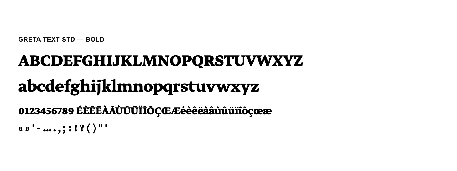 Spécimen de Greta Text Std Bold