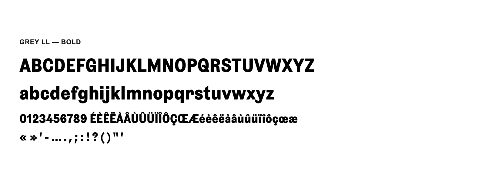 Spécimen de Grey LL Bold