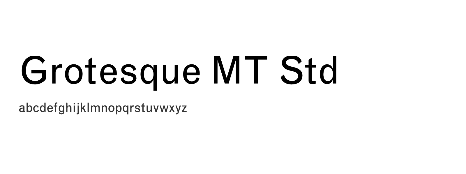 Spécimen de Grotesque MT Std