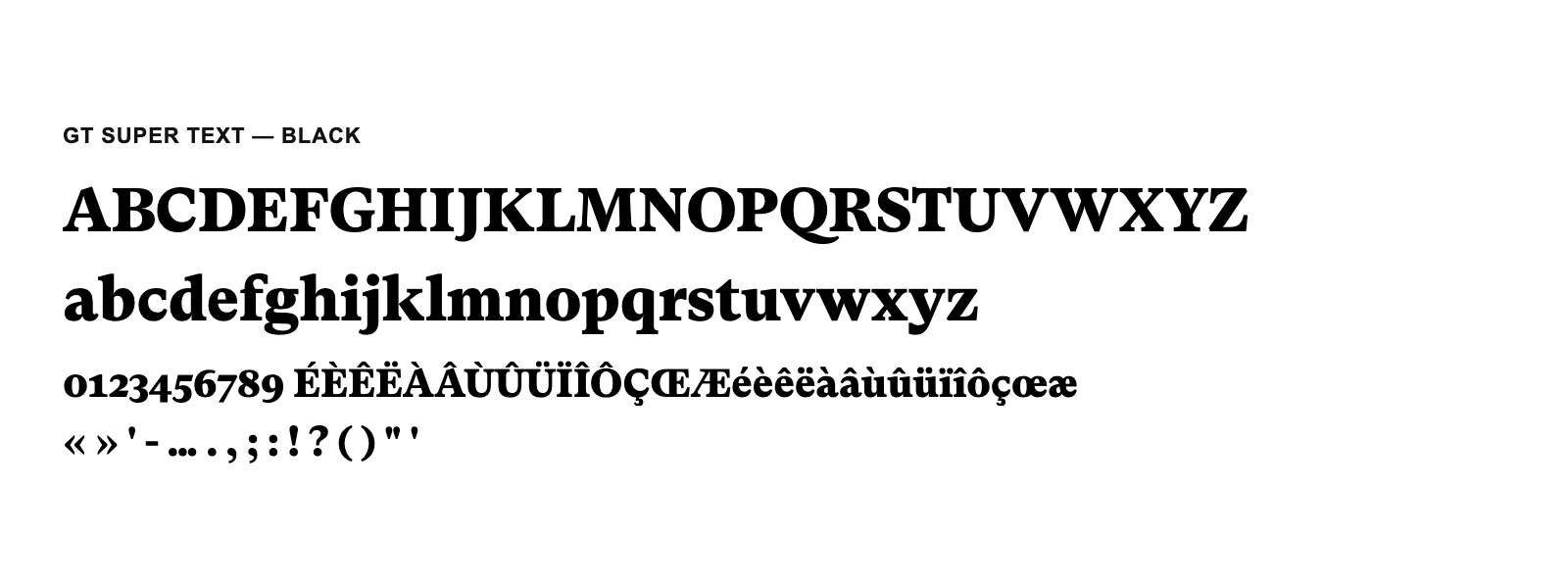 Spécimen de GT Super Text Black