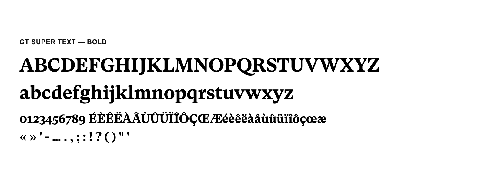 Spécimen de GT Super Text Bold