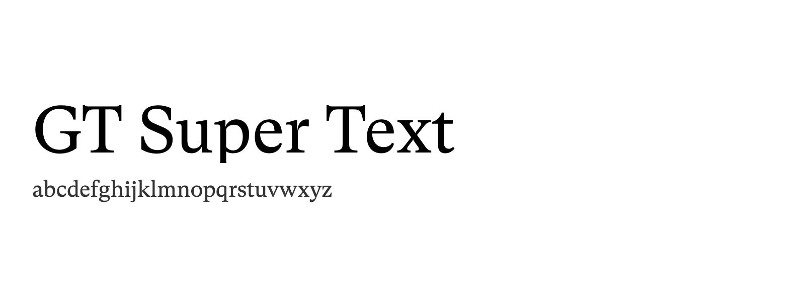 Spécimen de GT Super Text