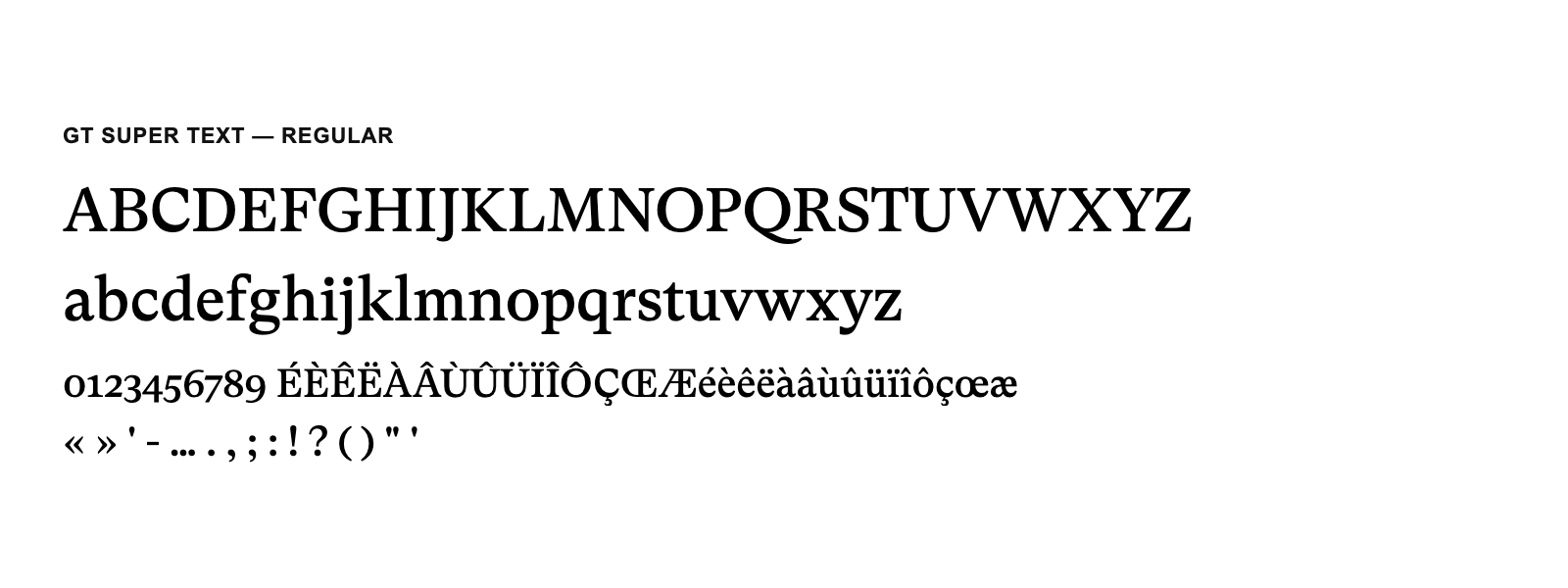 Spécimen de GT Super Text Regular