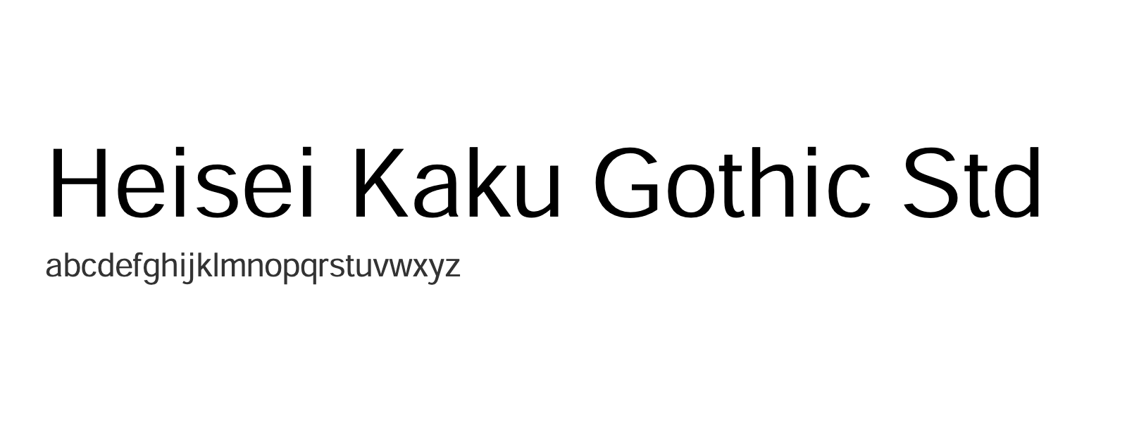 Spécimen de Heisei Kaku Gothic Std