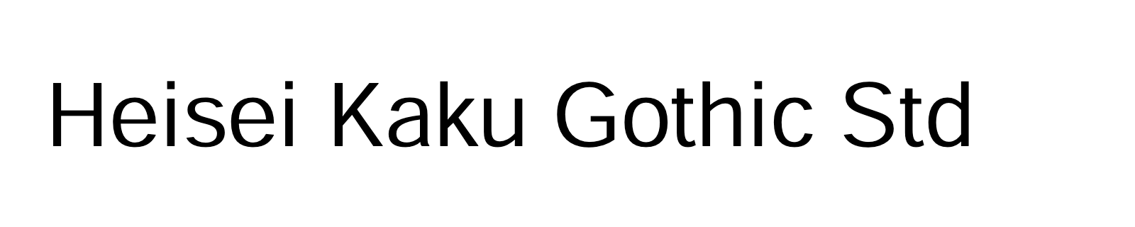 Nom de la famille Heisei Kaku Gothic Std composé dans la police
