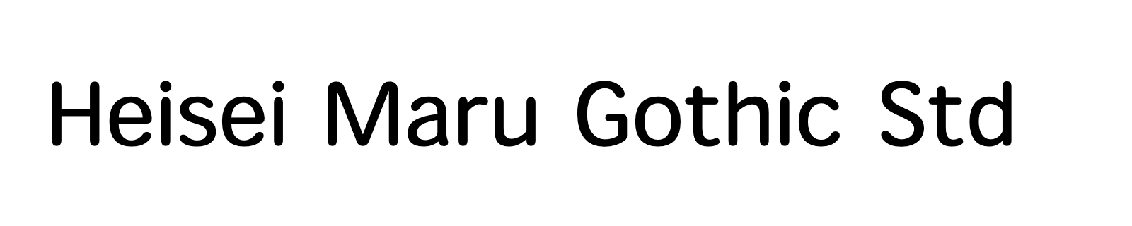 Nom de la famille Heisei Maru Gothic Std composé dans la police
