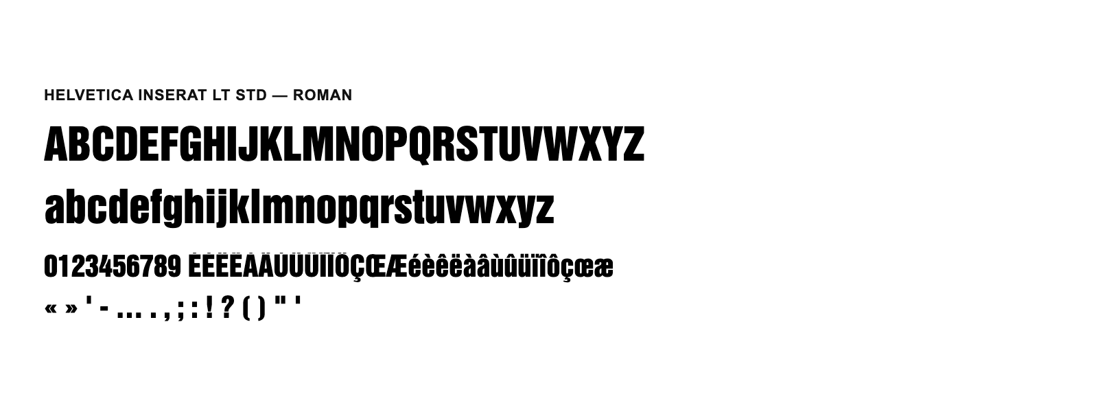 Spécimen de Helvetica Inserat LT Std Roman