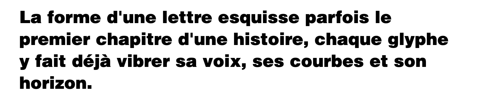 Phrase commune composée en Helvetica LT Std
