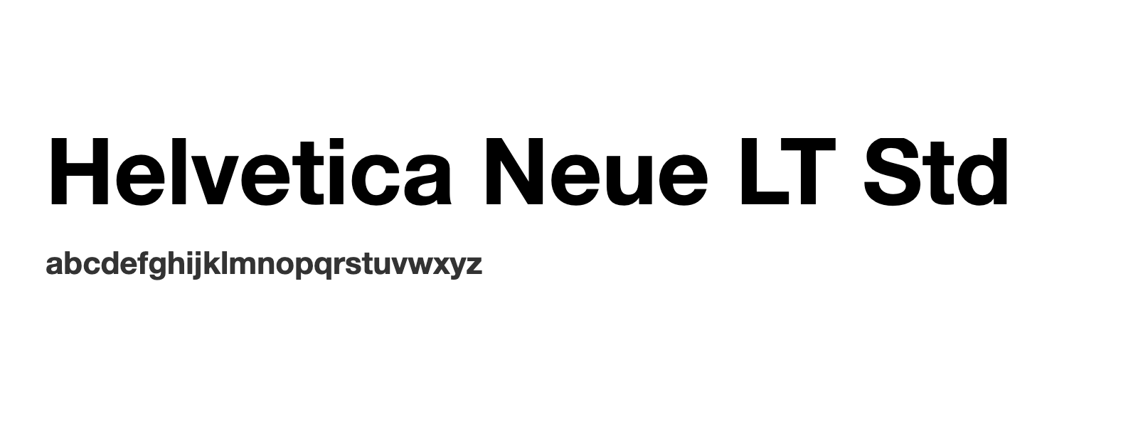 Spécimen de Helvetica Neue LT Std