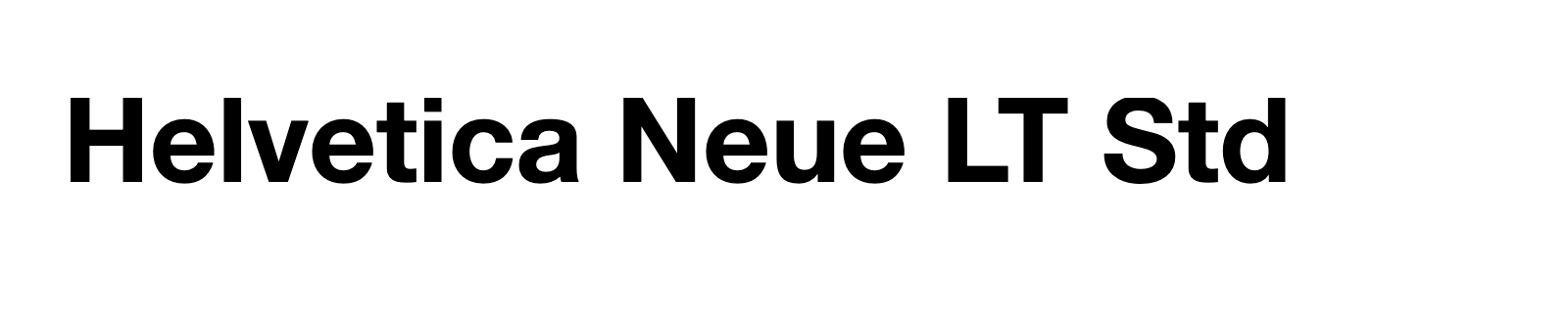 Nom de la famille Helvetica Neue LT Std composé dans la police