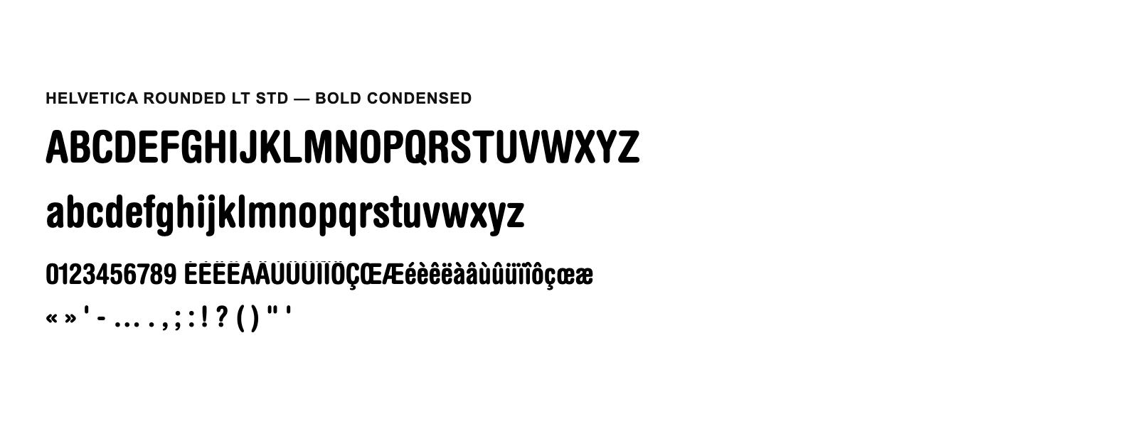 Spécimen de Helvetica Rounded LT Std Bold Condensed