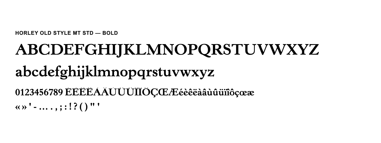 Spécimen de Horley Old Style MT Std Bold