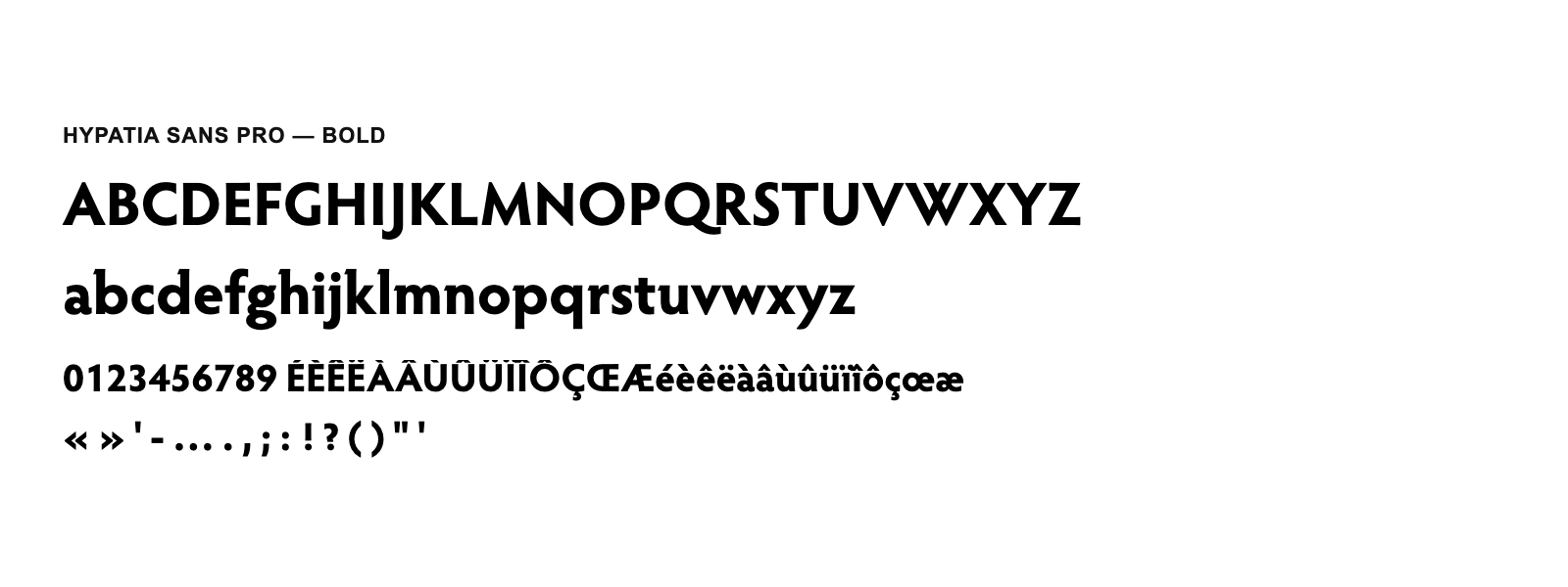 Spécimen de Hypatia Sans Pro Bold
