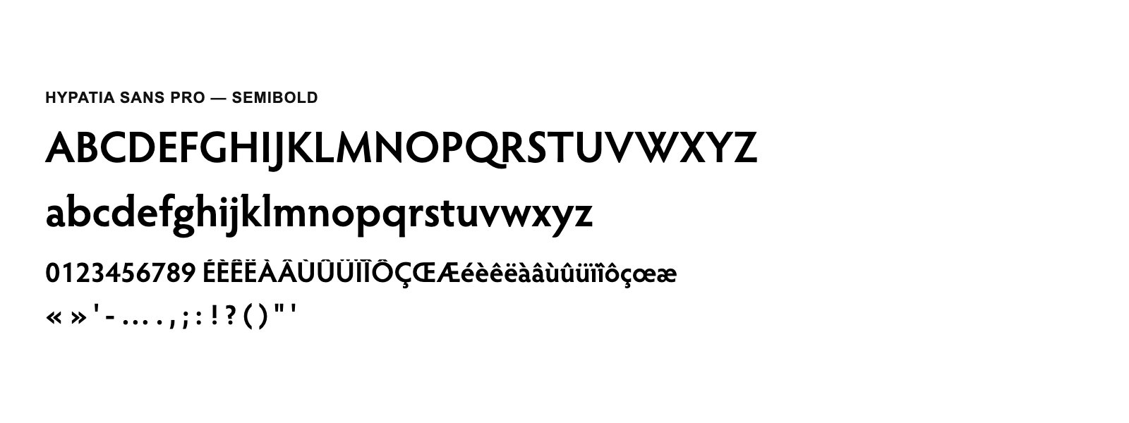 Spécimen de Hypatia Sans Pro Semibold