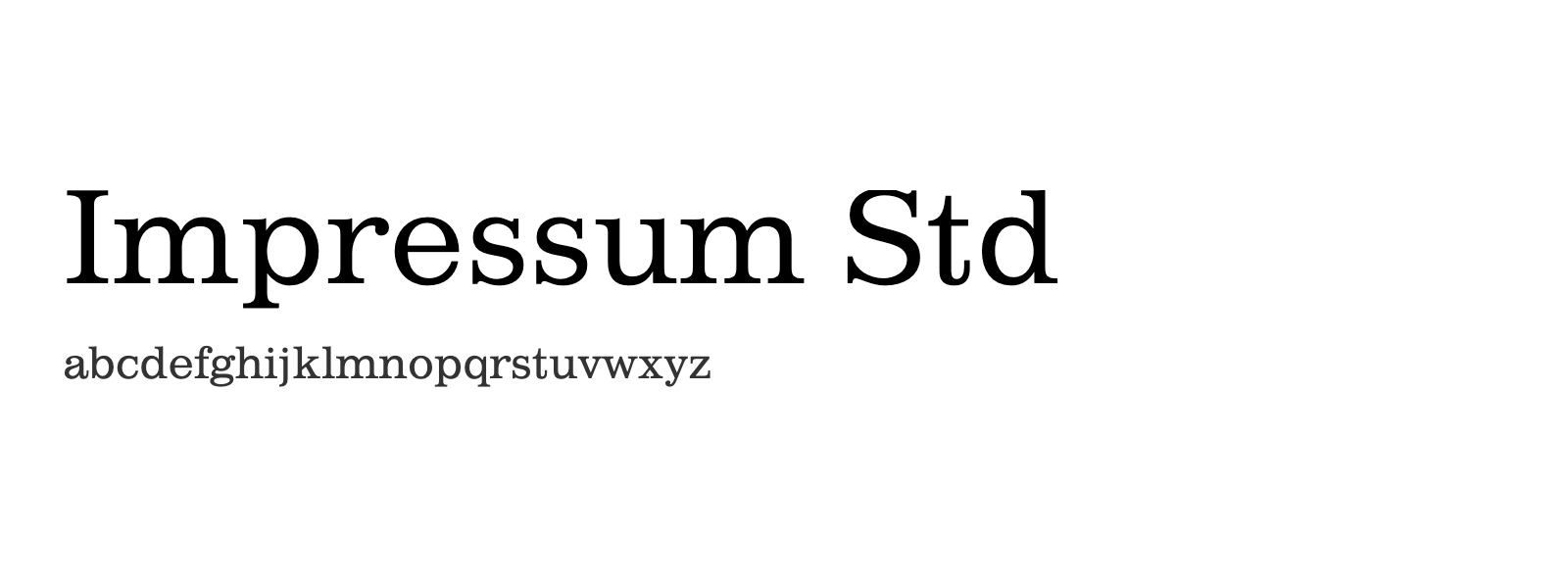 Spécimen de Impressum Std