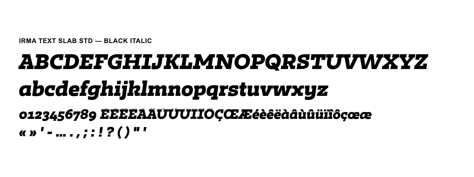 Spécimen de Irma Text Slab Std Black Italic