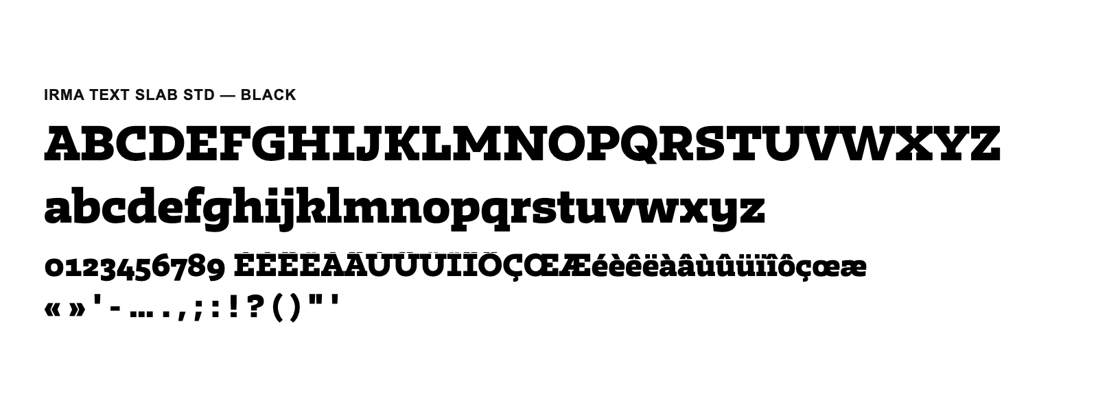 Spécimen de Irma Text Slab Std Black