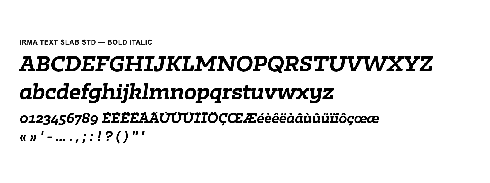 Spécimen de Irma Text Slab Std Bold Italic