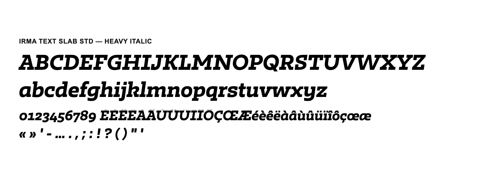 Spécimen de Irma Text Slab Std Heavy Italic