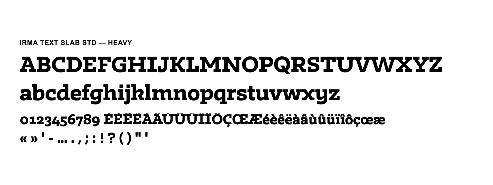Spécimen de Irma Text Slab Std Heavy
