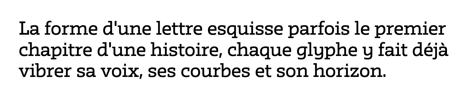 Phrase commune composée en Irma Text Slab Std