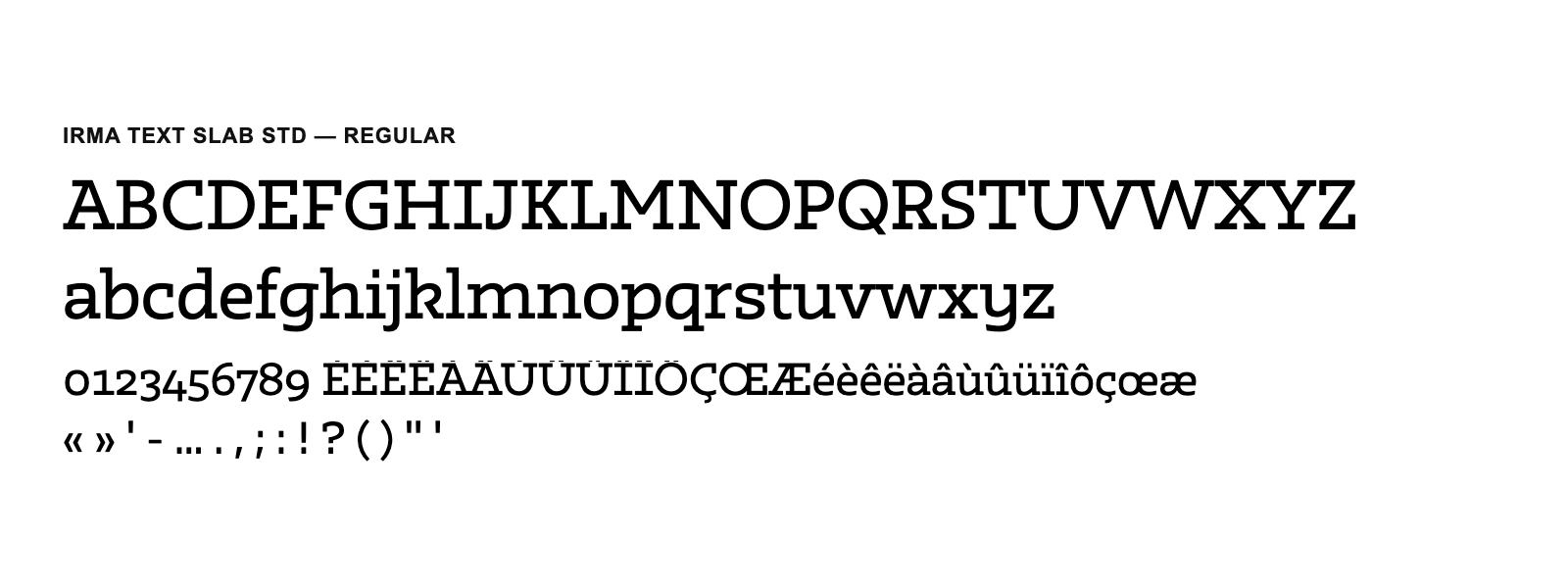Spécimen de Irma Text Slab Std Regular