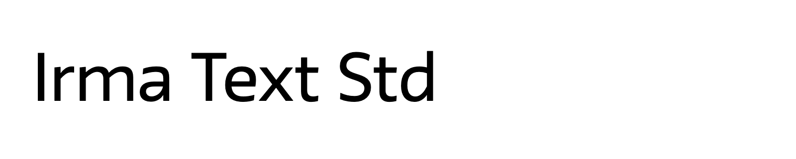 Nom de la famille Irma Text Std composé dans la police