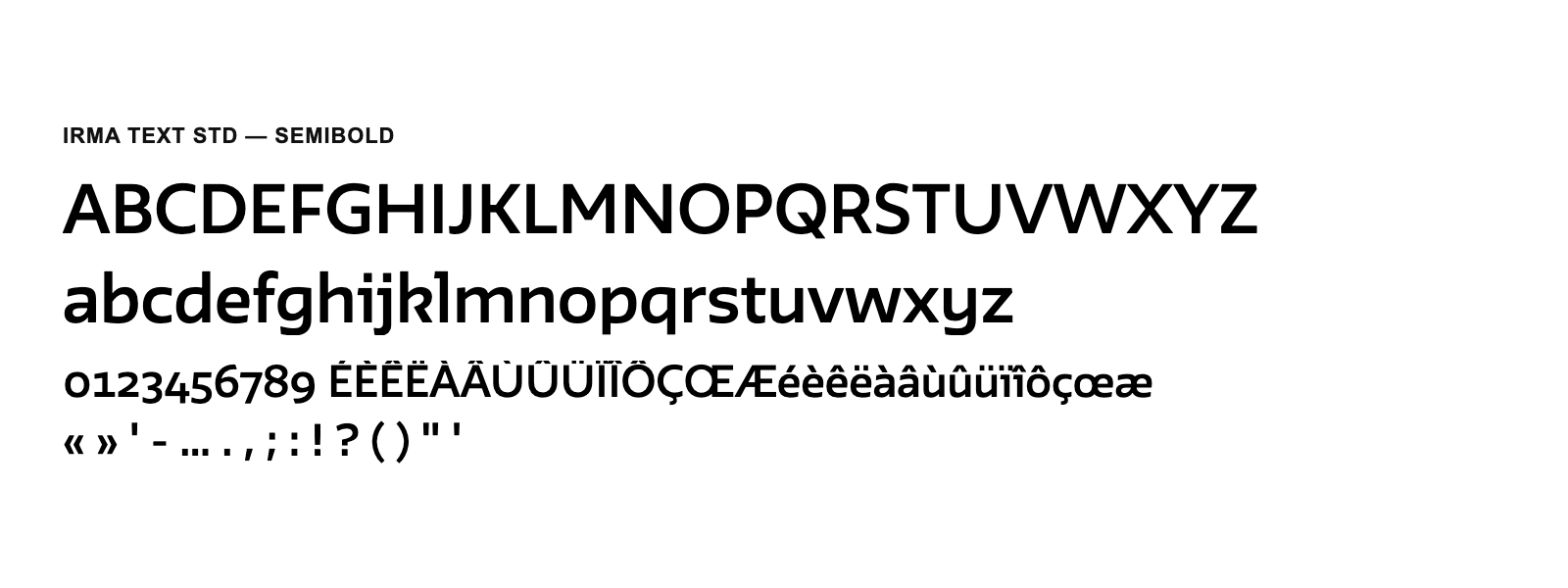 Spécimen de Irma Text Std SemiBold