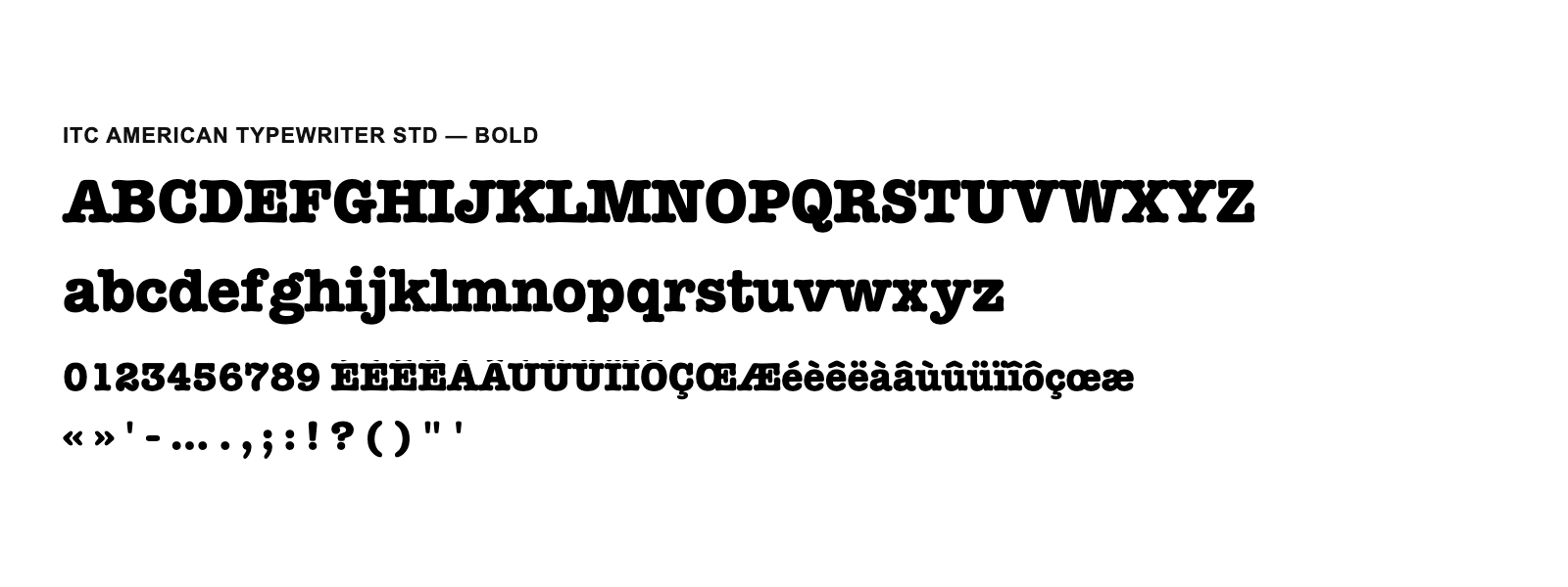 Spécimen de ITC American Typewriter Std Bold