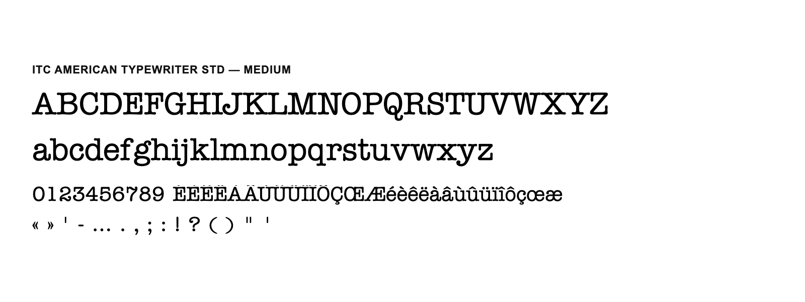 Spécimen de ITC American Typewriter Std Medium