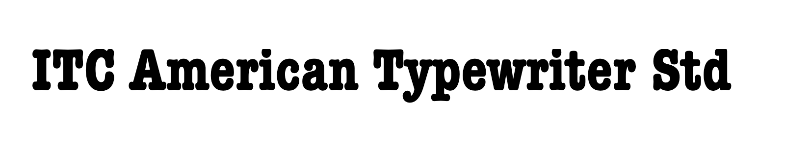 Nom de la famille ITC American Typewriter Std composé dans la police